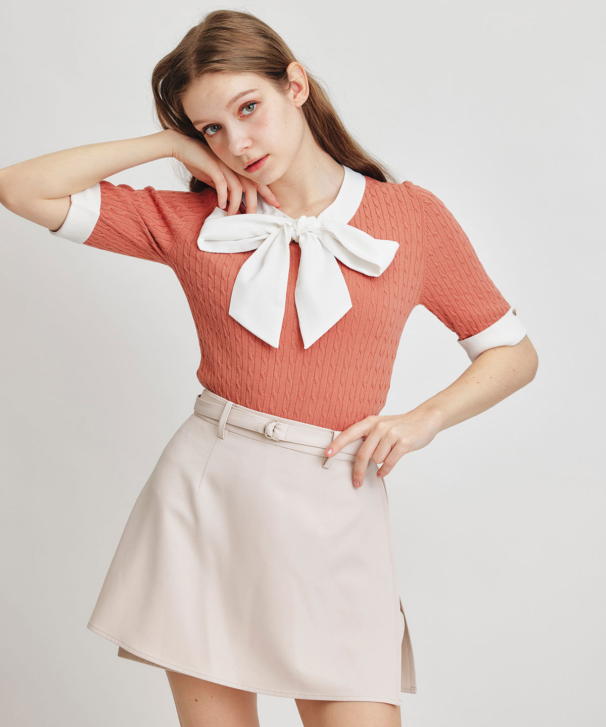 REDYAZEL「アイシーカラーショートパンツレイヤードフレアミニスカート」|フレア|