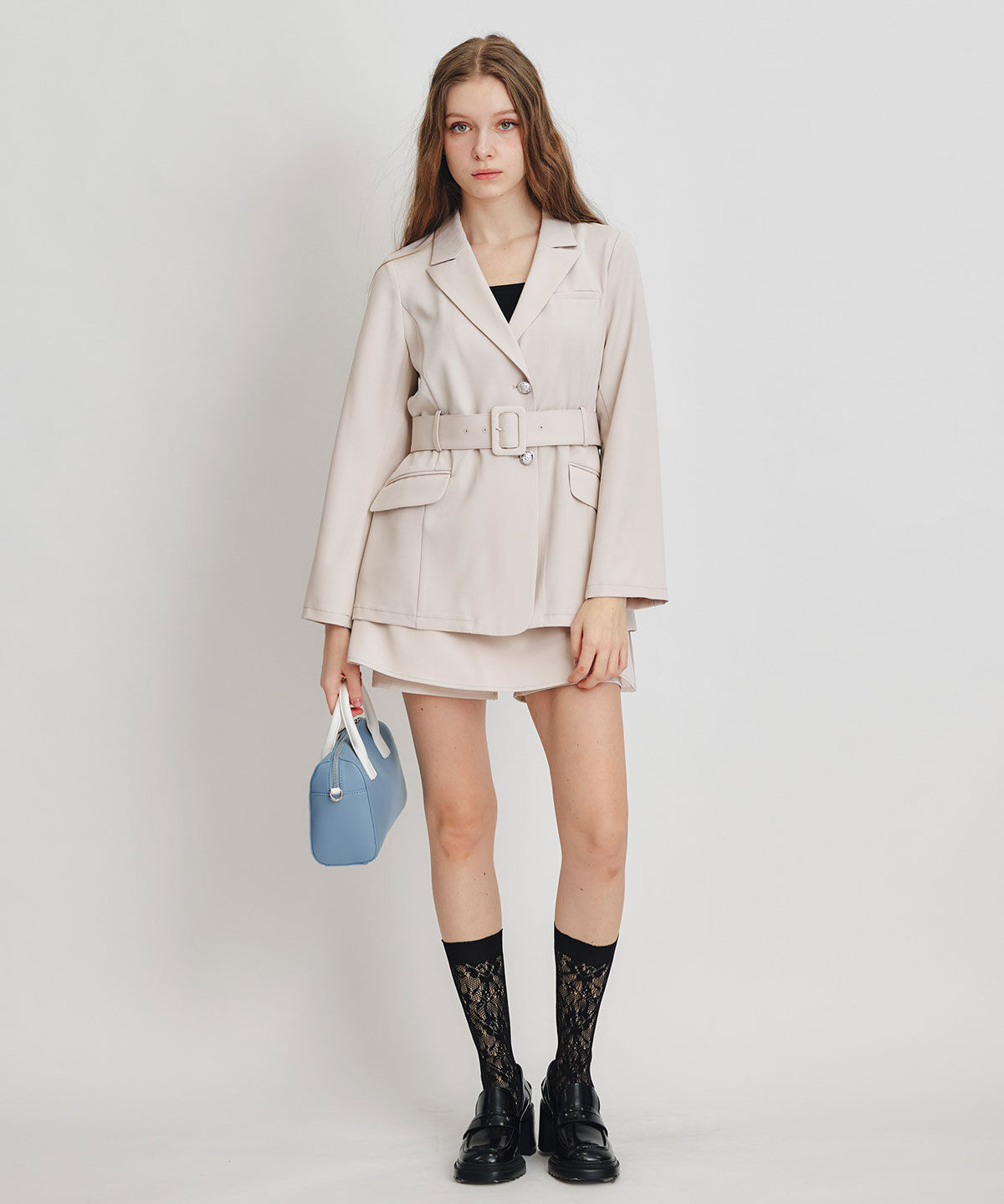 REDYAZEL「アイシーカラーショートパンツレイヤードフレアミニスカート」|フレア|