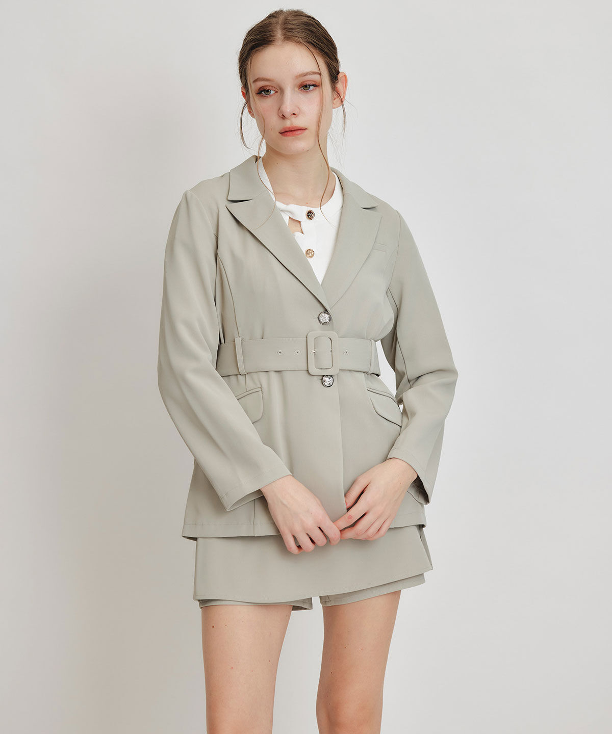 REDYAZEL「アイシーカラーショートパンツレイヤードフレアミニスカート」|フレア|