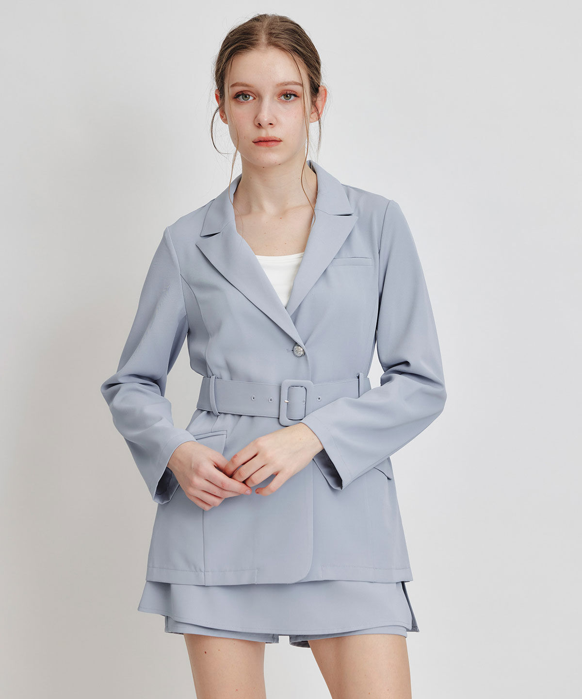 REDYAZEL「アイシーカラーショートパンツレイヤードフレアミニスカート」|フレア|