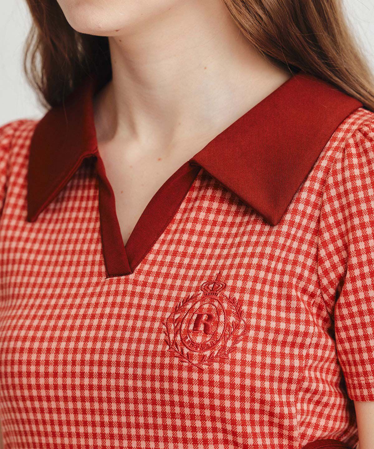 REDYAZEL「ポロカットレースアップフレアロングワンピース」|ワンピース|