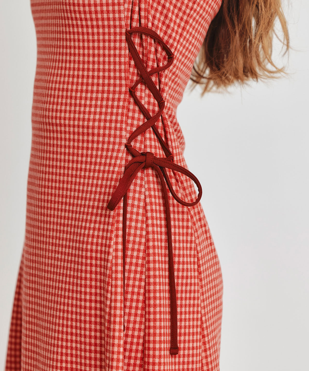 REDYAZEL「ポロカットレースアップフレアロングワンピース」|ワンピース|