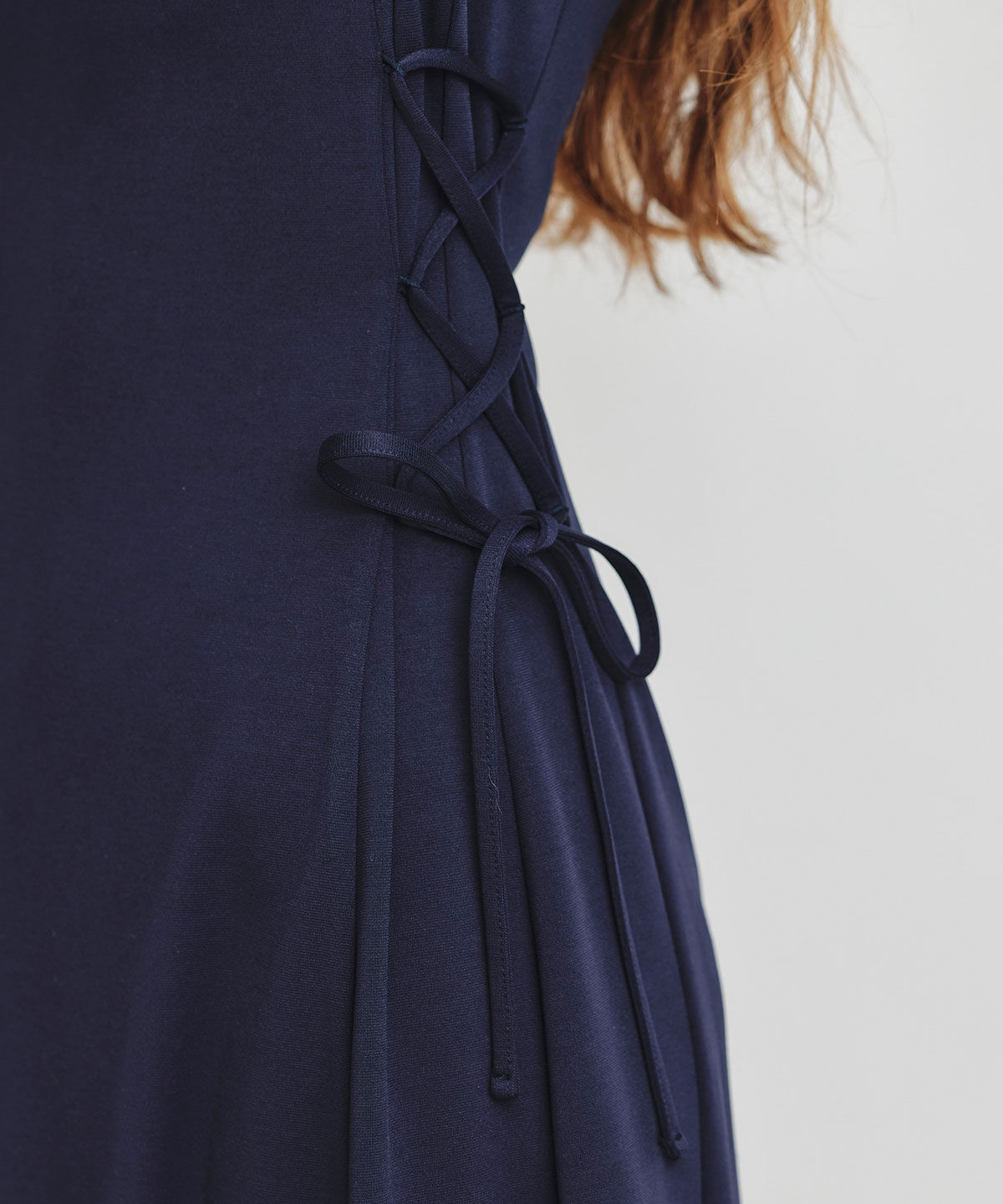 REDYAZEL「ポロカットレースアップフレアロングワンピース」|ワンピース|