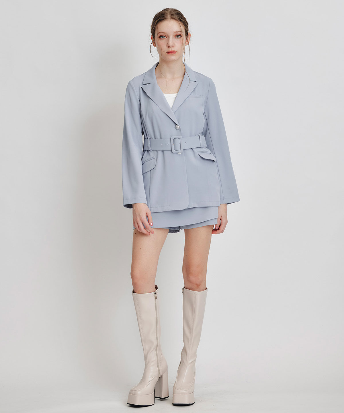 REDYAZEL「アイシーカラーウエストマークベルトテーラードジャケット」|テーラードジャケット|