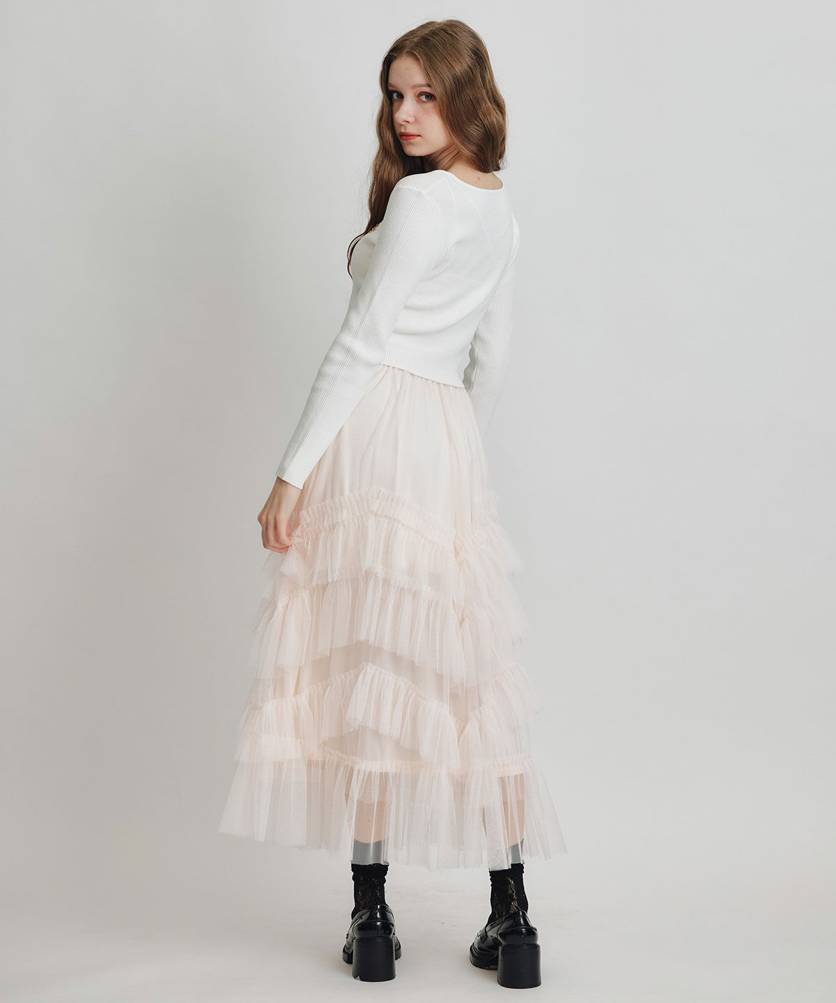 REDYAZEL「ロゴプレートリブニットカーディガン」|カーディガン|