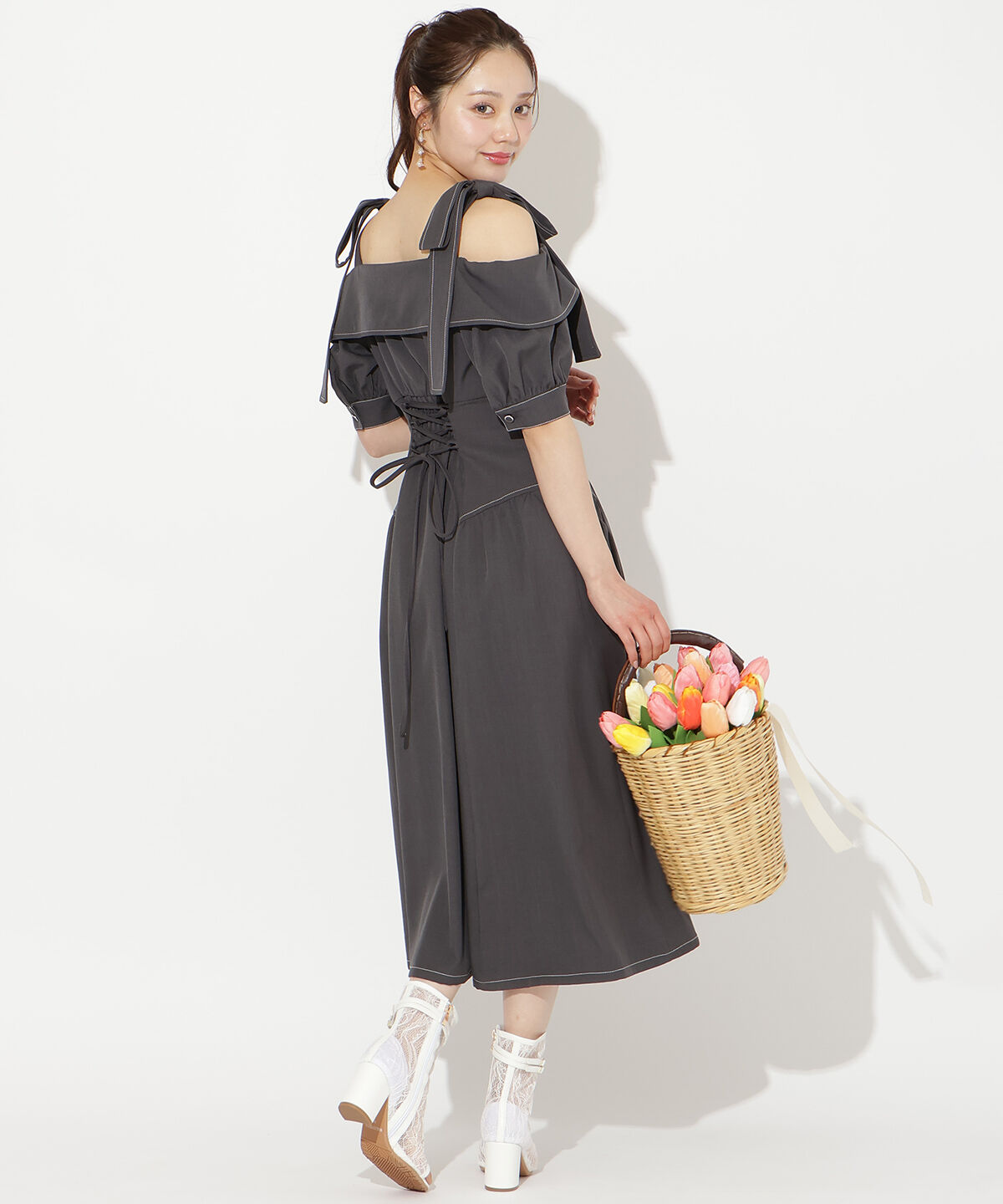 WILLSELECTION「リボンオフショルワンピース」|ワンピース|