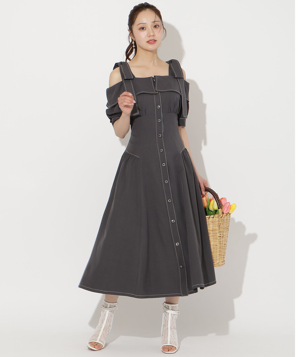 WILLSELECTION「リボンオフショルワンピース」|ワンピース|