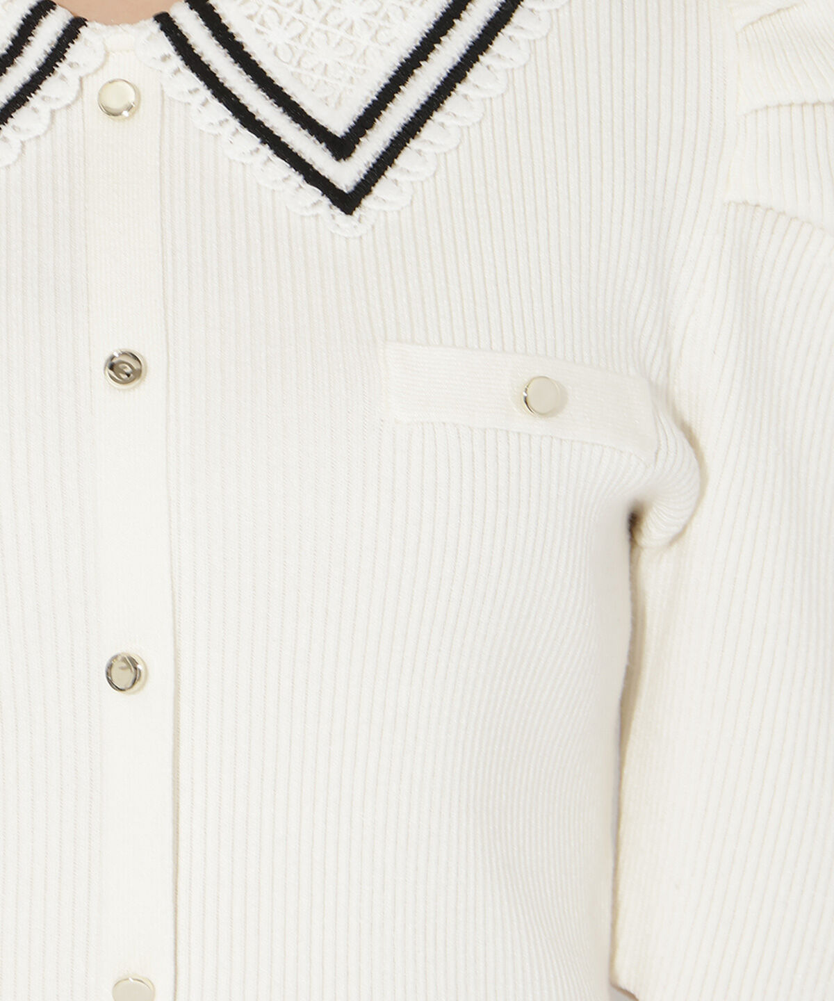 WILLSELECTION「バイカラーレース襟リブニット」|ニット・セーター|