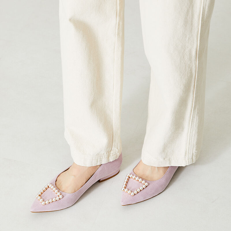 ORiental TRaffic「パールモチーフポインテッドトゥパンプス/41117」|パンプス|PURPLE