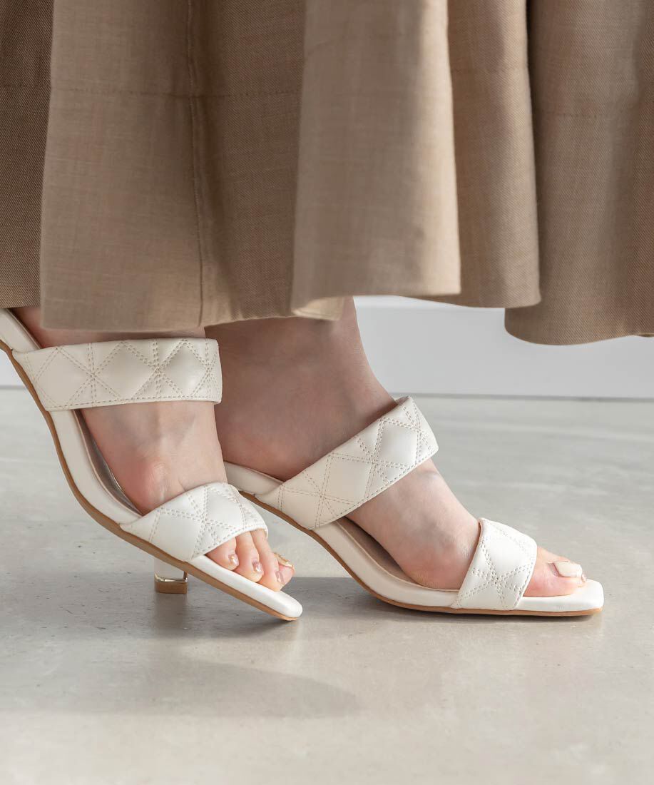  「キルティングミュールサンダル」|パンプス|