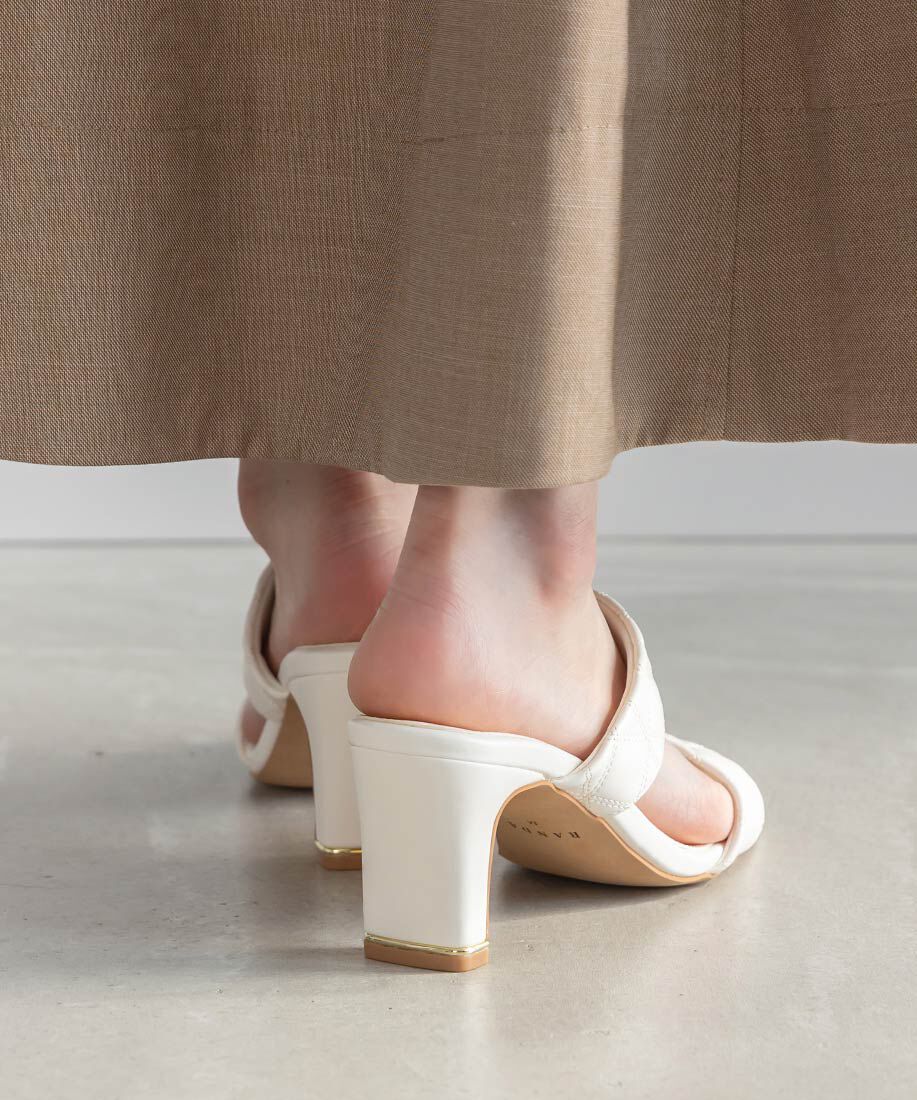  「キルティングミュールサンダル」|パンプス|