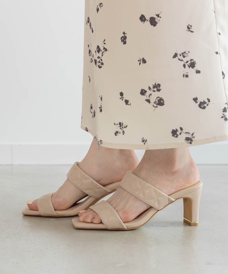  「キルティングミュールサンダル」|パンプス|