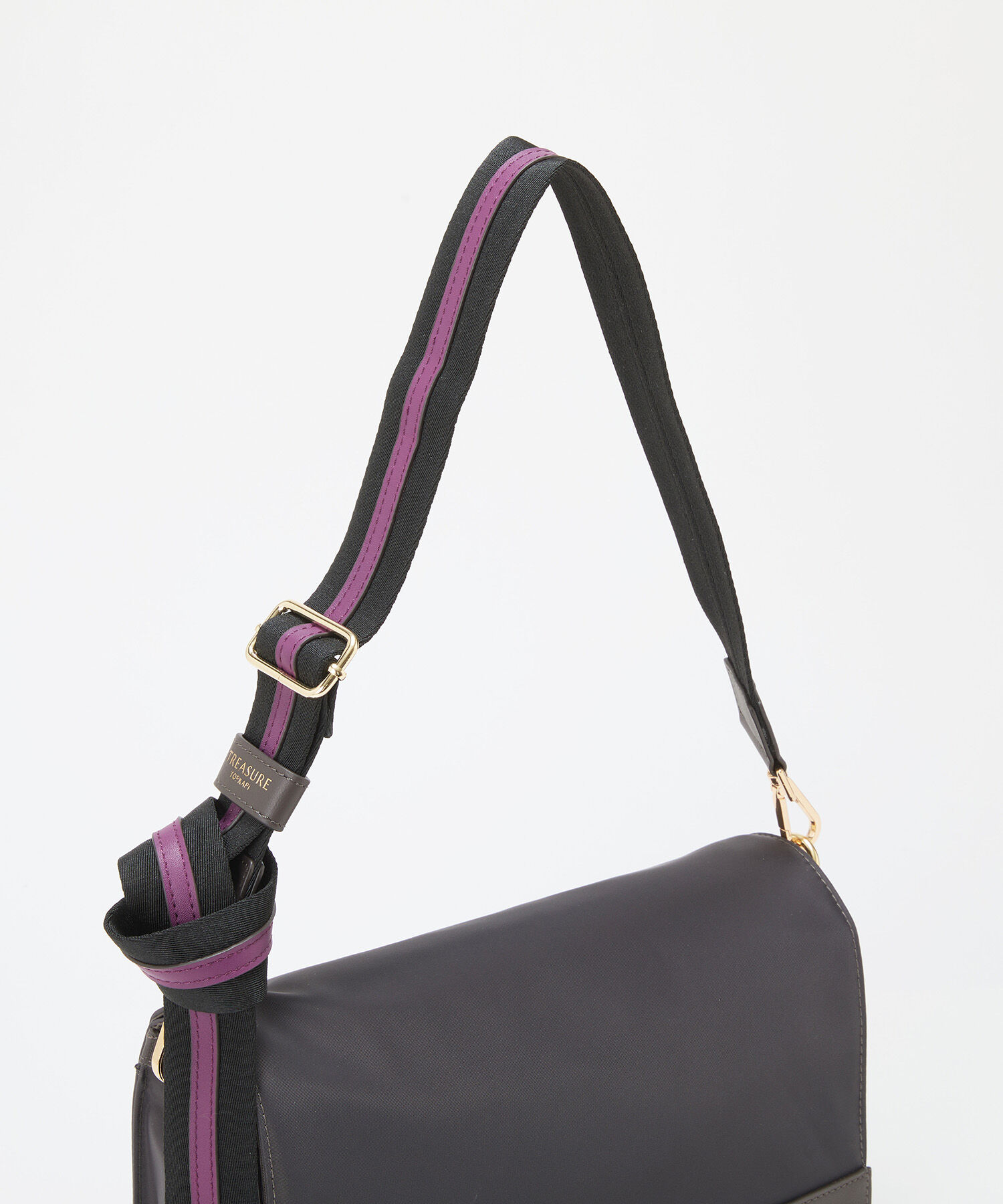 TOPKAPI TREASURE「【TREASURE TOPKAPI】ナイロン ストライプ ベルト フラップ ショルダー バッグ」|ショルダー・メッセンジャー|