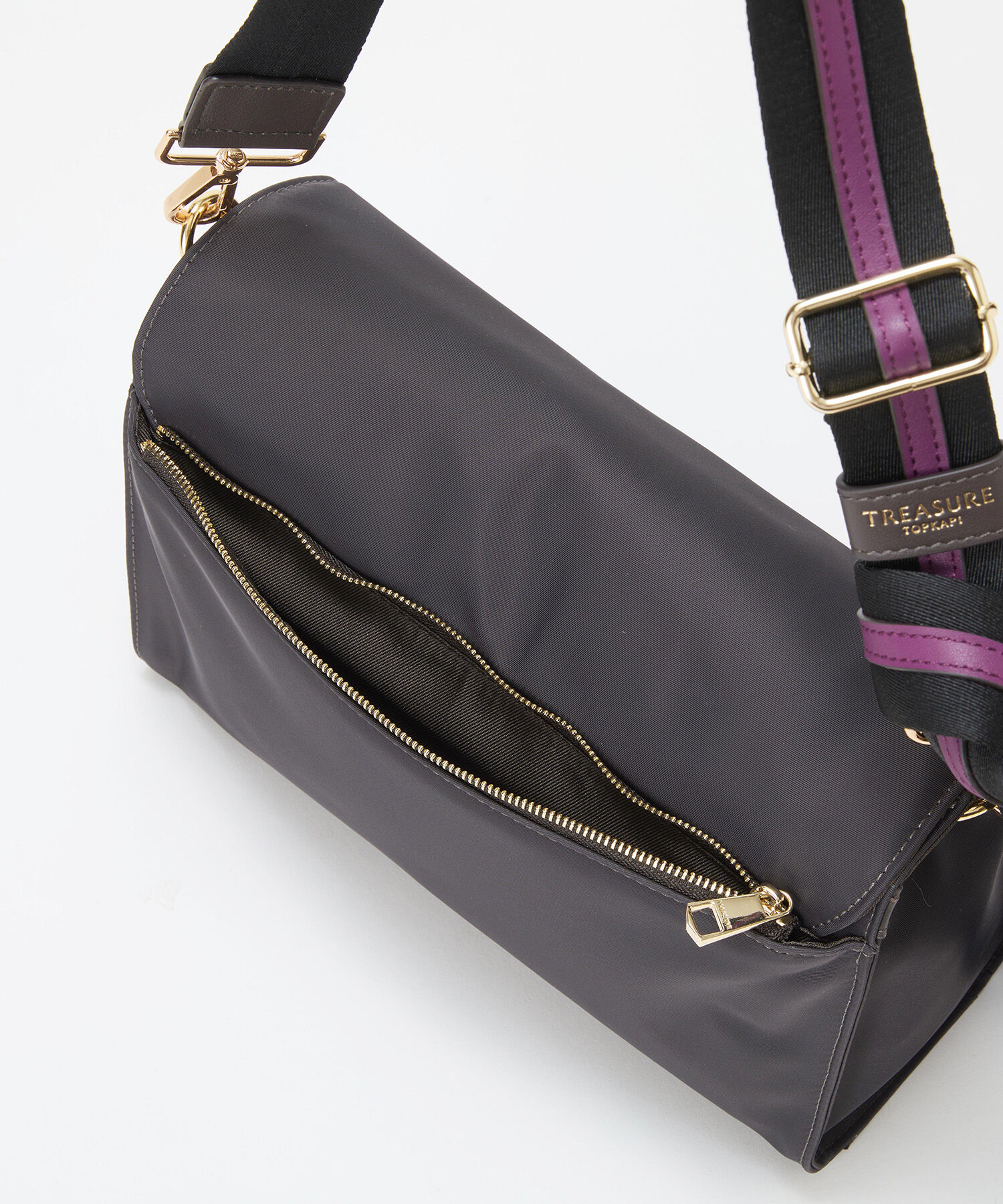 TOPKAPI TREASURE「【TREASURE TOPKAPI】ナイロン ストライプ ベルト フラップ ショルダー バッグ」|ショルダー・メッセンジャー|
