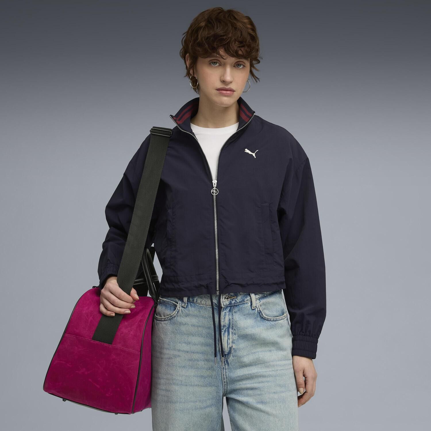 PUMA「【PUMA ｳｪｱ】W PREMIUM ESS RELAXED WV JKT」|ポロシャツ|