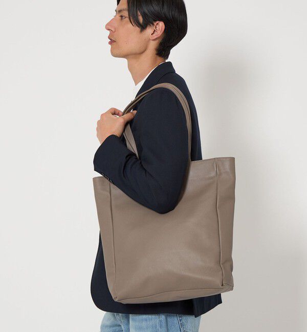 UNITED ARROWS green label relaxing「スタンプ レザー デイリー トートバッグ」|トートバッグ|BEIGE