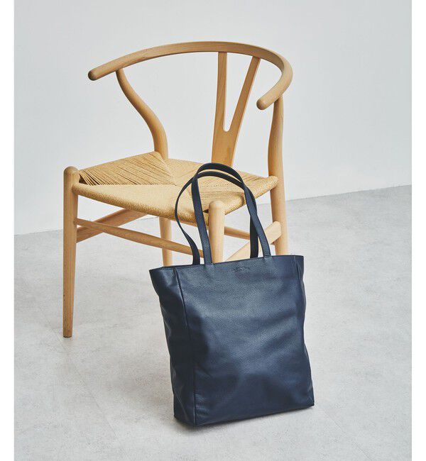 UNITED ARROWS green label relaxing「スタンプ レザー デイリー トートバッグ」|トートバッグ|NAVY