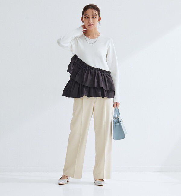 UNITED ARROWS green label relaxing「［size SHORT/TALLあり］パウドレ ワイド パンツ ナチュラル」|スラックス|