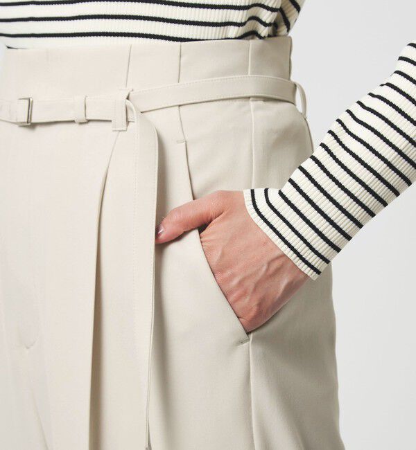 UNITED ARROWS green label relaxing「［size SHORT/TALLあり］パウドレ ワイド パンツ ナチュラル」|スラックス|