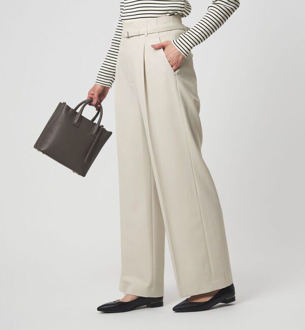 UNITED ARROWS green label relaxing「［size SHORT/TALLあり］パウドレ ワイド パンツ ナチュラル」|スラックス|