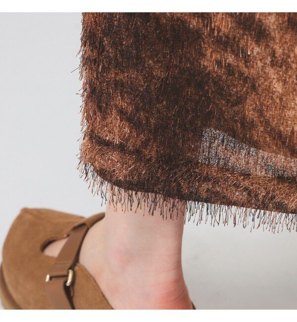 Ray BEAMS 「フリンジ ファー タイトスカート」|スカート|