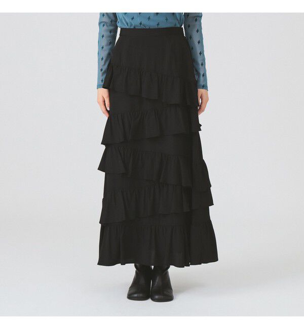 Ray BEAMS 「アシンメトリー フリル ティアード スカート」|スカート|