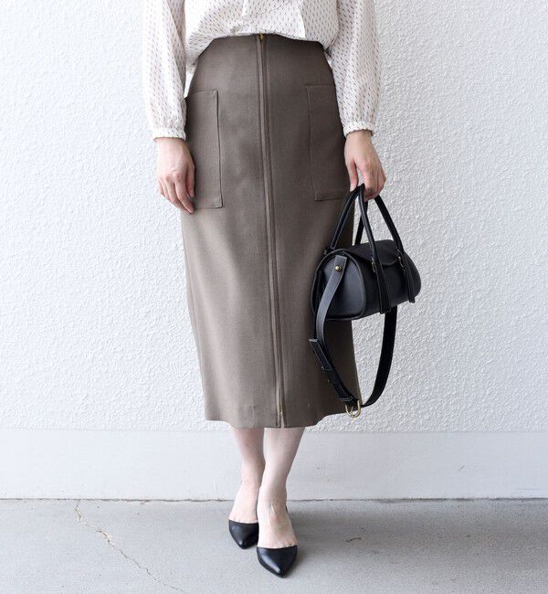 SHIPS for women「〈手洗い可能〉フロント ジップ サイド ポケット タイト スカート ◇」|スカート|