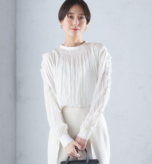 SHIPS for women「〈手洗い可能〉割繊 フリル デザイン ブラウス 24SS ◇」|シャツ・ブラウス|