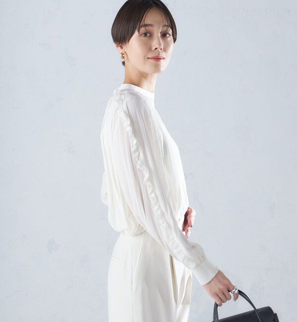 SHIPS for women「〈手洗い可能〉割繊 フリル デザイン ブラウス 24SS ◇」|シャツ・ブラウス|