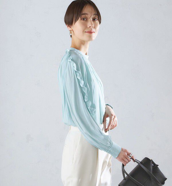 SHIPS for women「〈手洗い可能〉割繊 フリル デザイン ブラウス 24SS ◇」|シャツ・ブラウス|