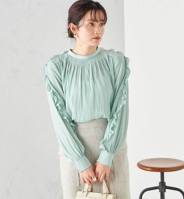 SHIPS for women「〈手洗い可能〉割繊 フリル デザイン ブラウス 24SS ◇」|シャツ・ブラウス|