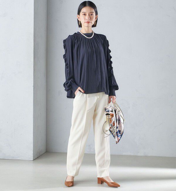 SHIPS for women「〈手洗い可能〉割繊 フリル デザイン ブラウス 24SS ◇」|シャツ・ブラウス|