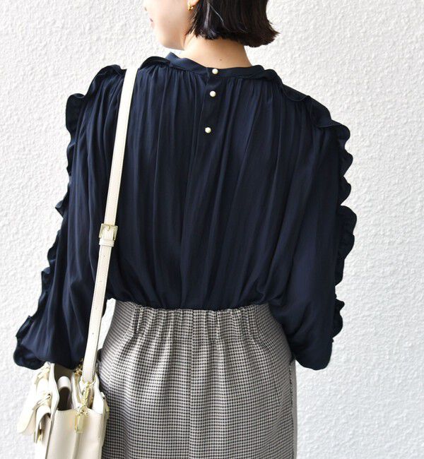 SHIPS for women「〈手洗い可能〉割繊 フリル デザイン ブラウス 24SS ◇」|シャツ・ブラウス|