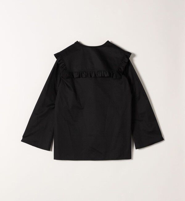 SHIPS any「SHIPS any:〈洗濯機可能〉コットン サテン フリル カラー ブラウス」|シャツ・ブラウス|