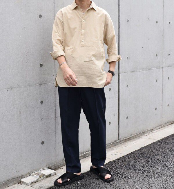 SHIPS any「SHIPS any: 〈洗濯機可能〉コットン  / リネン 7分袖 プルオーバーシャツ 24SS◇」|シャツ・ブラウス|