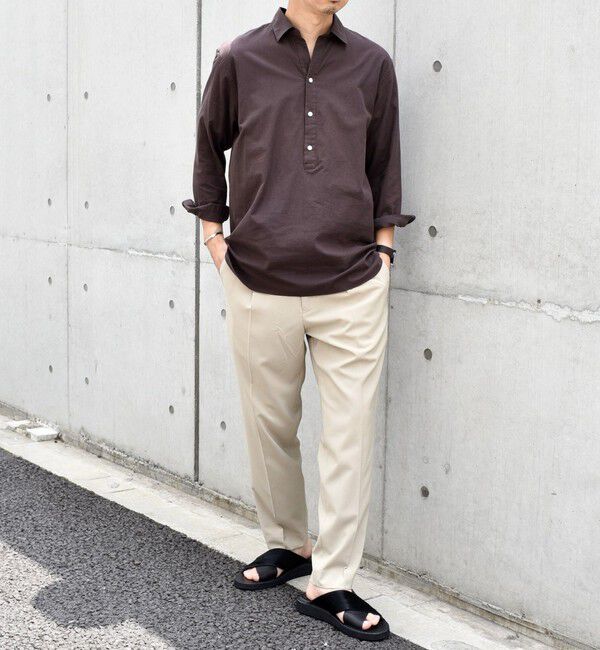 SHIPS any「SHIPS any: 〈洗濯機可能〉コットン  / リネン 7分袖 プルオーバーシャツ 24SS◇」|シャツ・ブラウス|