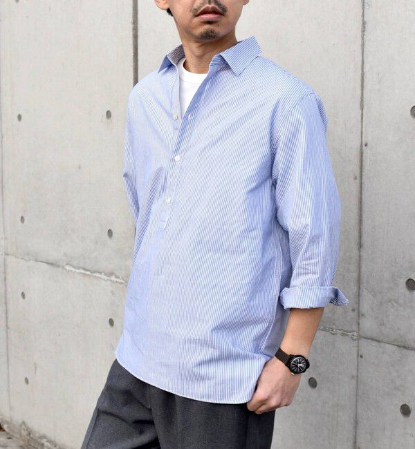 SHIPS any「SHIPS any: 〈洗濯機可能〉コットン  / リネン 7分袖 プルオーバーシャツ 24SS◇」|シャツ・ブラウス|