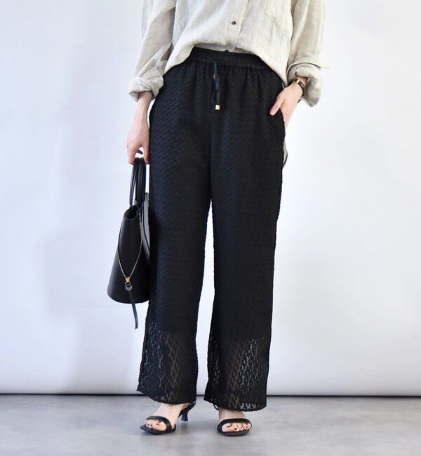 quaranciel「quaranciel:〈手洗い可能〉カットジャカード ジオメトリック ワイド パンツ」|その他|