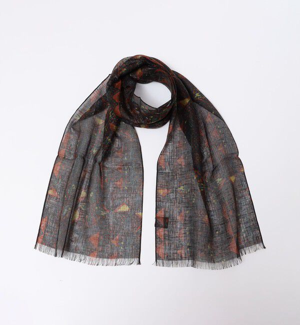 SHIPS「CANEPA: バティック プリント ストール」|ストール|ブラック