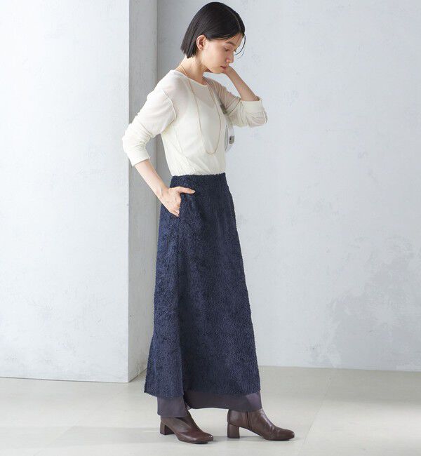 SHIPS for women「〈手洗い可能〉シアー ストレッチ クルーネック プルオーバー」|Tシャツ・カットソー|