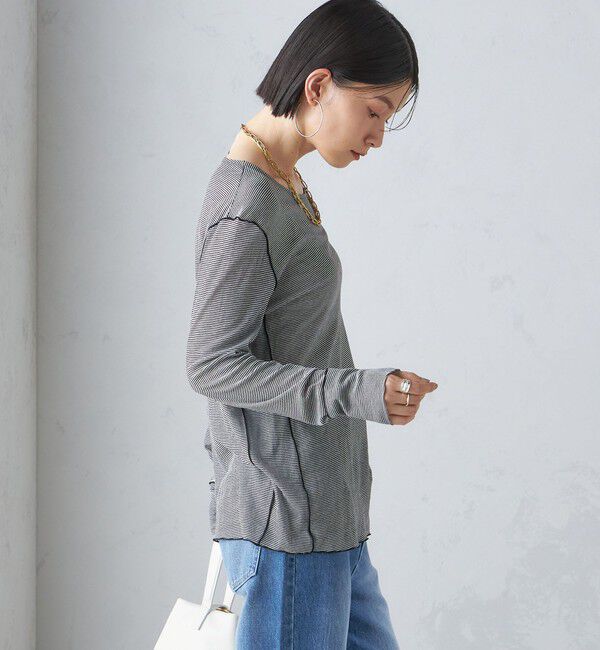 SHIPS for women「〈手洗い可能〉シアー ストレッチ クルーネック プルオーバー」|Tシャツ・カットソー|