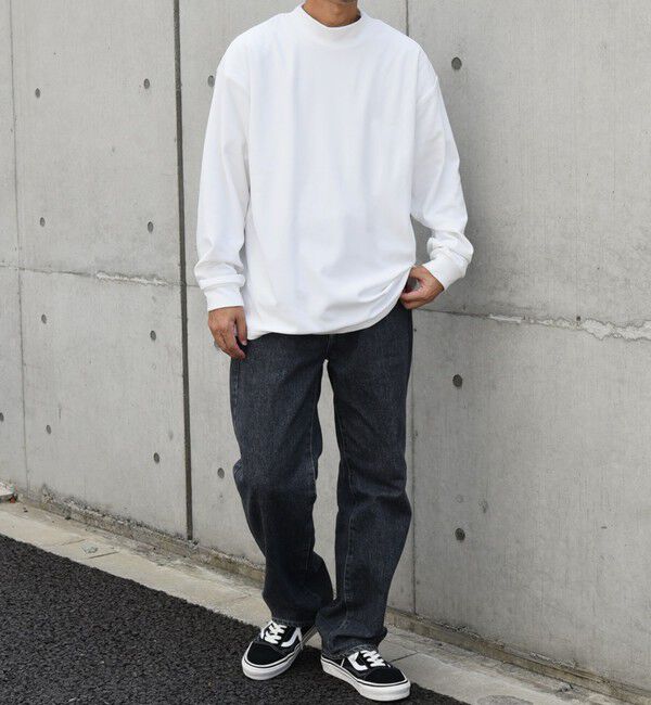 SHIPS any「【WEB限定】SHIPS any: ブラッシュド スムース モックネック Tシャツ(ロンT)◇」|Tシャツ・カットソー|