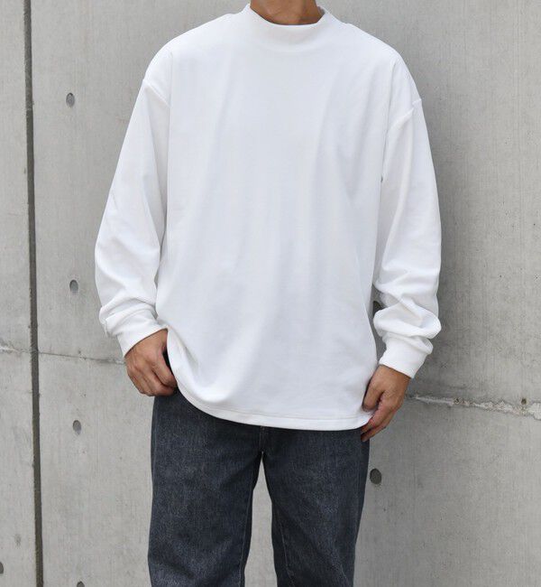 SHIPS any「【WEB限定】SHIPS any: ブラッシュド スムース モックネック Tシャツ(ロンT)◇」|Tシャツ・カットソー|