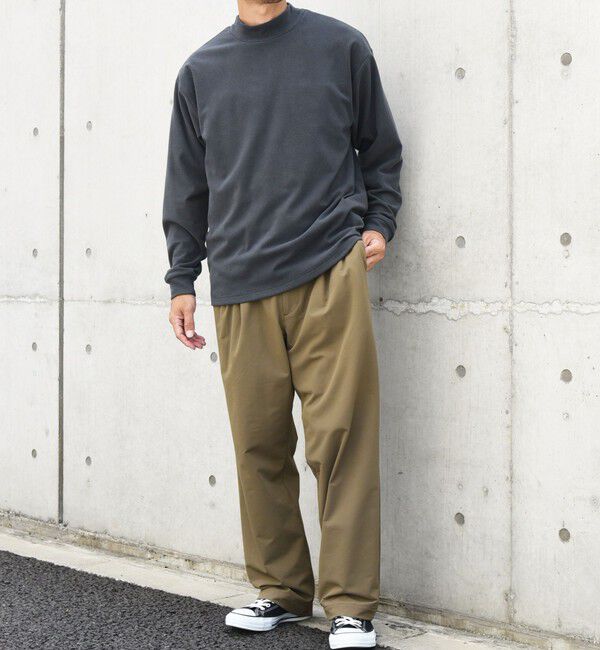 SHIPS any「【WEB限定】SHIPS any: ブラッシュド スムース モックネック Tシャツ(ロンT)◇」|Tシャツ・カットソー|