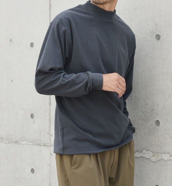 SHIPS any「【WEB限定】SHIPS any: ブラッシュド スムース モックネック Tシャツ(ロンT)◇」|Tシャツ・カットソー|