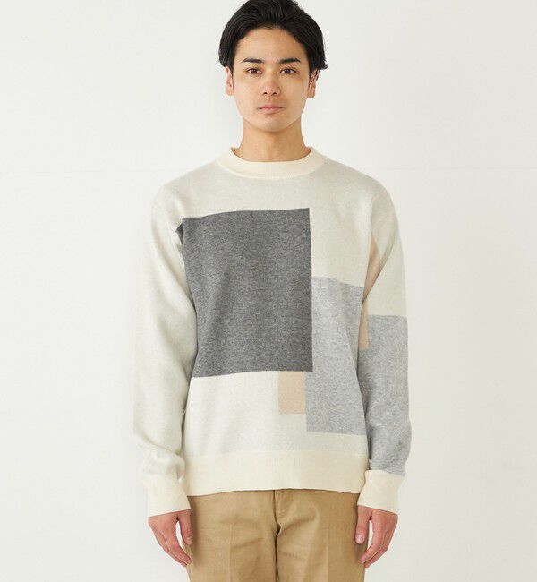 SHIPS Colors 「SHIPS Colors:〈洗濯機可能〉総柄 ジャカード ニット」|ニット・セーター|