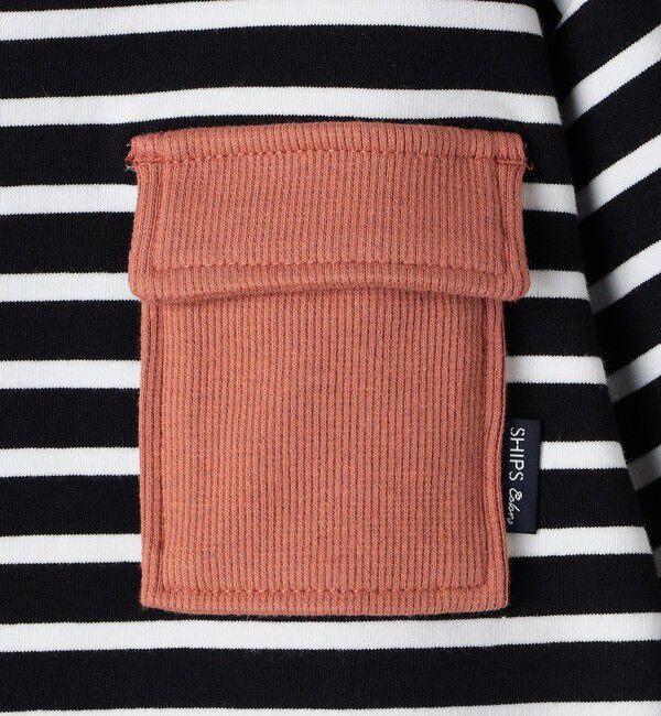 SHIPS Colors 「SHIPS Colors: 80～130cm / ミニ裏毛 ボーダー ポケット トップス」|Tシャツ・カットソー|