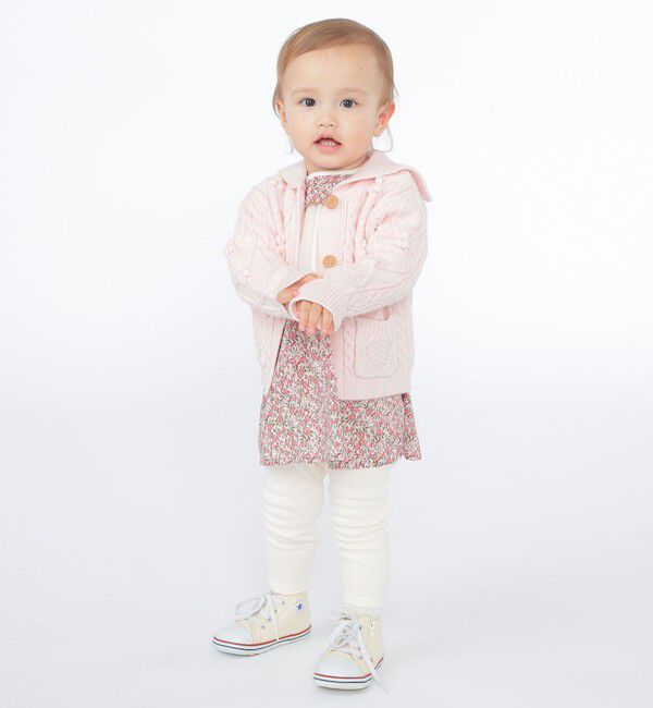 SHIPS KIDS「SHIPS KIDS:80～90cm /〈洗濯機可能〉ケーブル ニット カーディガン」|カーディガン|