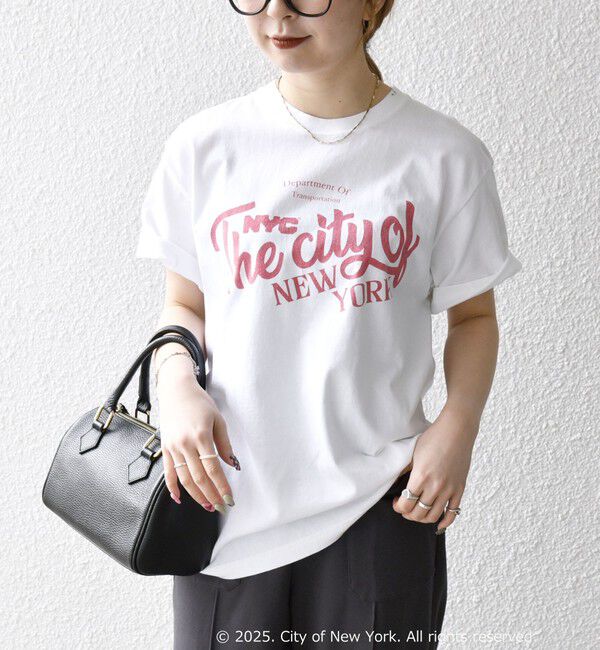 SHIPS any「GOOD ROCK SPEED:〈洗濯機可能〉NYC カラー ロゴ プリント TEE」|Tシャツ・カットソー|ホワイト