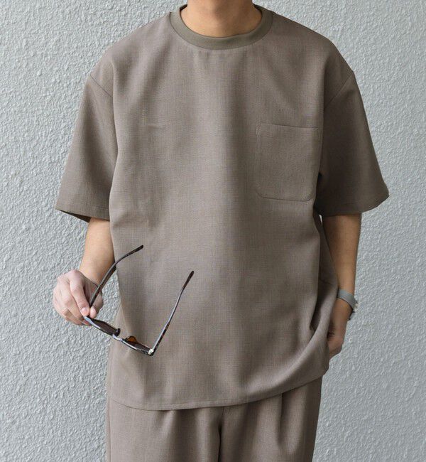 SHIPS any「SHIPS any:〈洗濯機可能〉ラウンド フェイク レイヤード Tシャツ(セットアップ対応) 25SS◇」|Tシャツ・カットソー|ブラウン